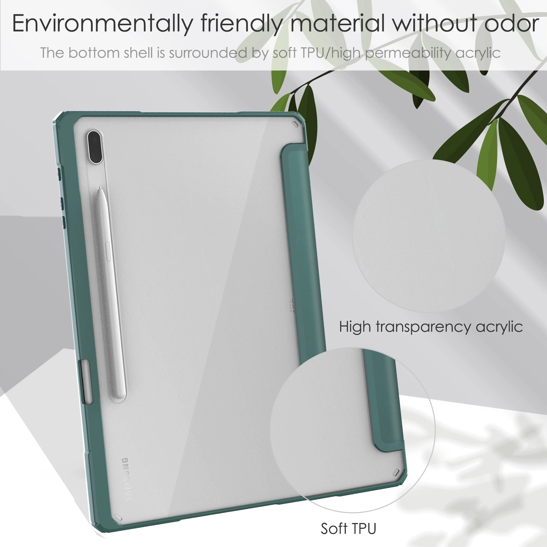 Подходит для Samsung Galaxy Tab S7 FE 12.4 плоский кожаный чехол T736 Acrylic T970 защитный чехол