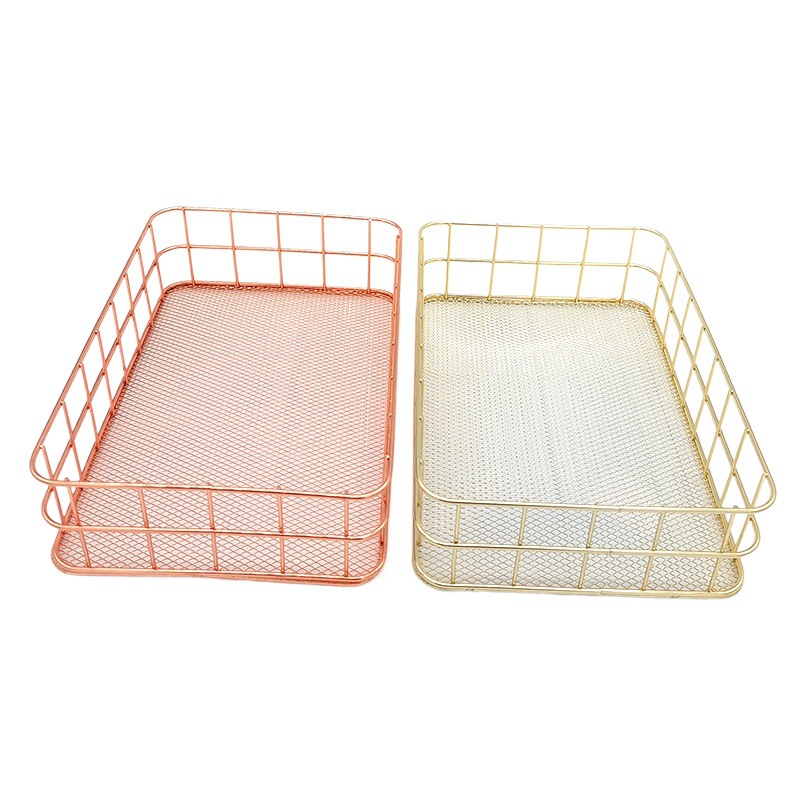 Cesta de almacenamiento de hierro Nórdico INS de almacenamiento de hierro azul cesta de almacenamiento de escritorio en el hogar fábrica al por mayor