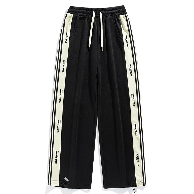2024 Men's College College Sports Style Contrast Color Exquisite Letter Print Casual Pants