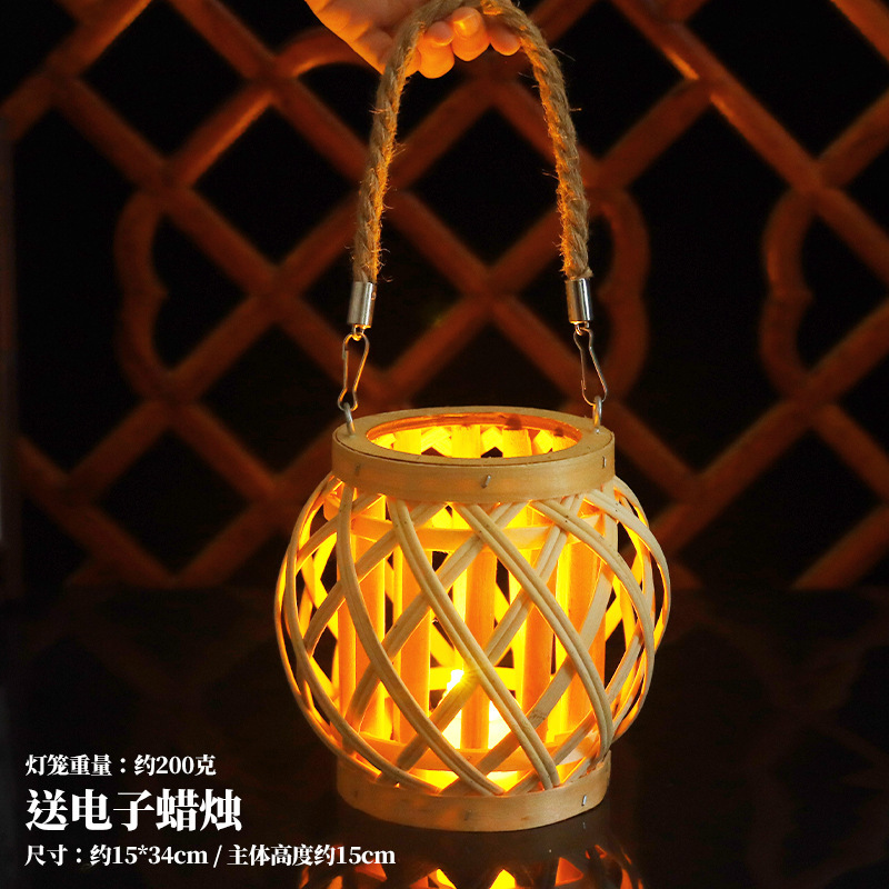 中秋节灯笼手工diy材料包非遗藤编花灯2025年新款古风儿童手提|undefined