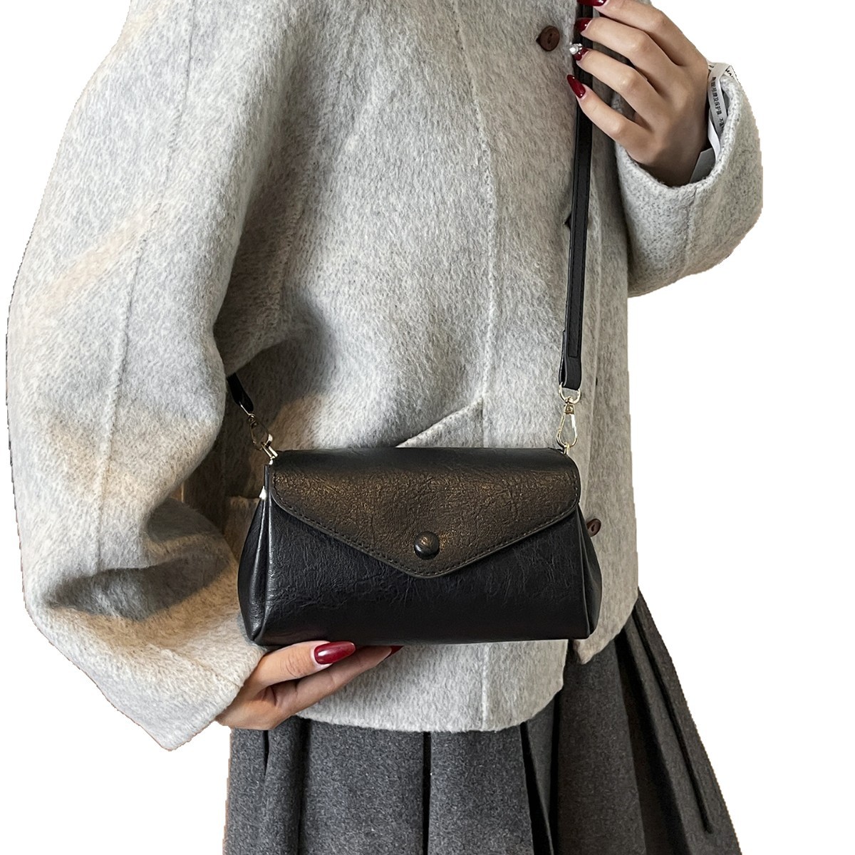 Elegante borsa a tracolla da donna borsa a fisarmonica semplice_voghion.com