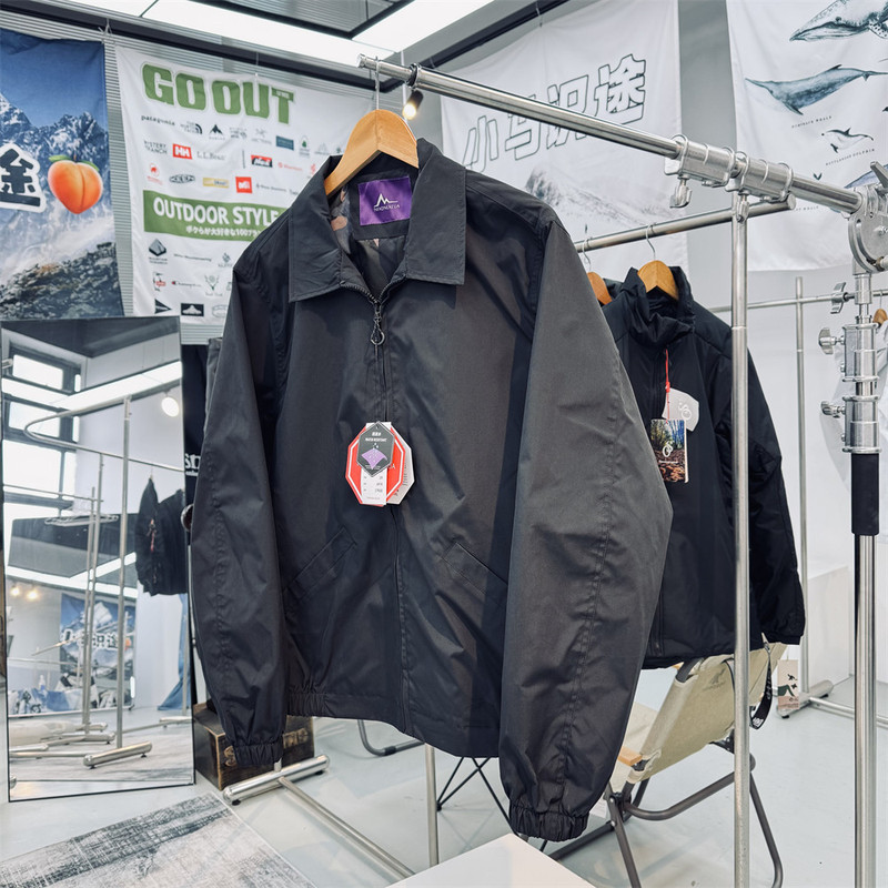 Purple label, affordable alternative, loose-fitting, retro-style, outdoor functional, windproof, water-resistant, classic lapel, casual jacket for men