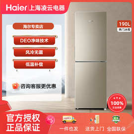 海尔冰箱190升小型两门双门冰箱风冷无霜家用电冰箱租房190WDPT