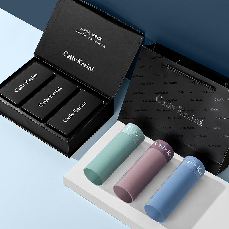 2025 Summer Men's Ice Silk Underwear Thin Gift Box Cool Breathable Large Size Boxer Briefs Cool Охck