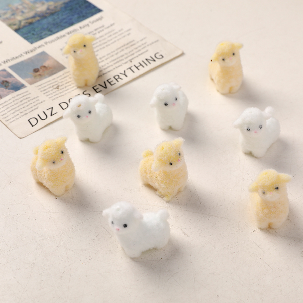 卡通可愛呆萌立體羊駝動物吊墜DIY手工耳環鑰匙扣飾品掛件配件