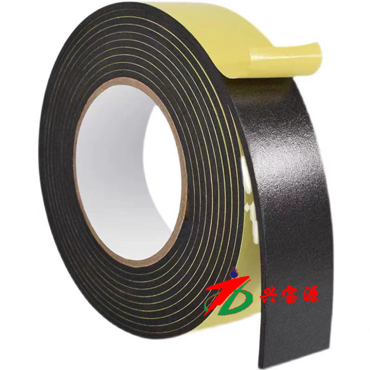 黑色海棉胶带汽车门框隔泡沫防震缓冲防撞条EVA海绵胶带单面强力