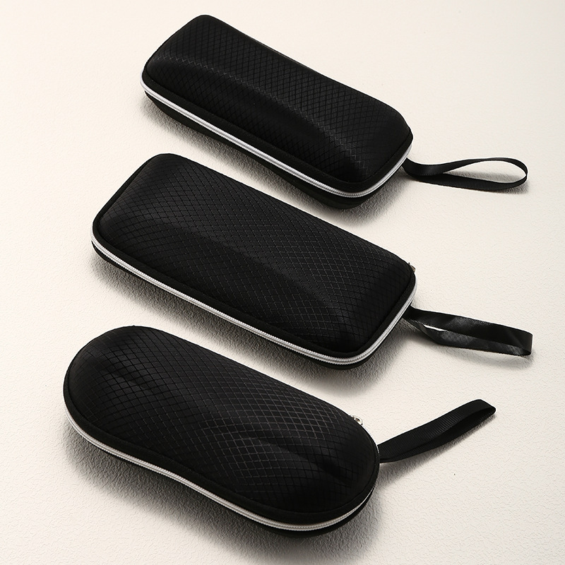 121 diamond-shaped glasses case EVA zipper case sunglasses case portable compression-resistant sunglasses case plus size small mesh