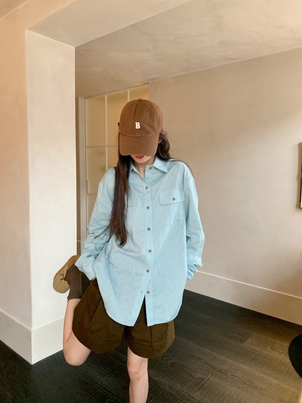 亚麻物语/极简老钱风天丝亚麻衬衣女夏新款防晒衬衫|undefined