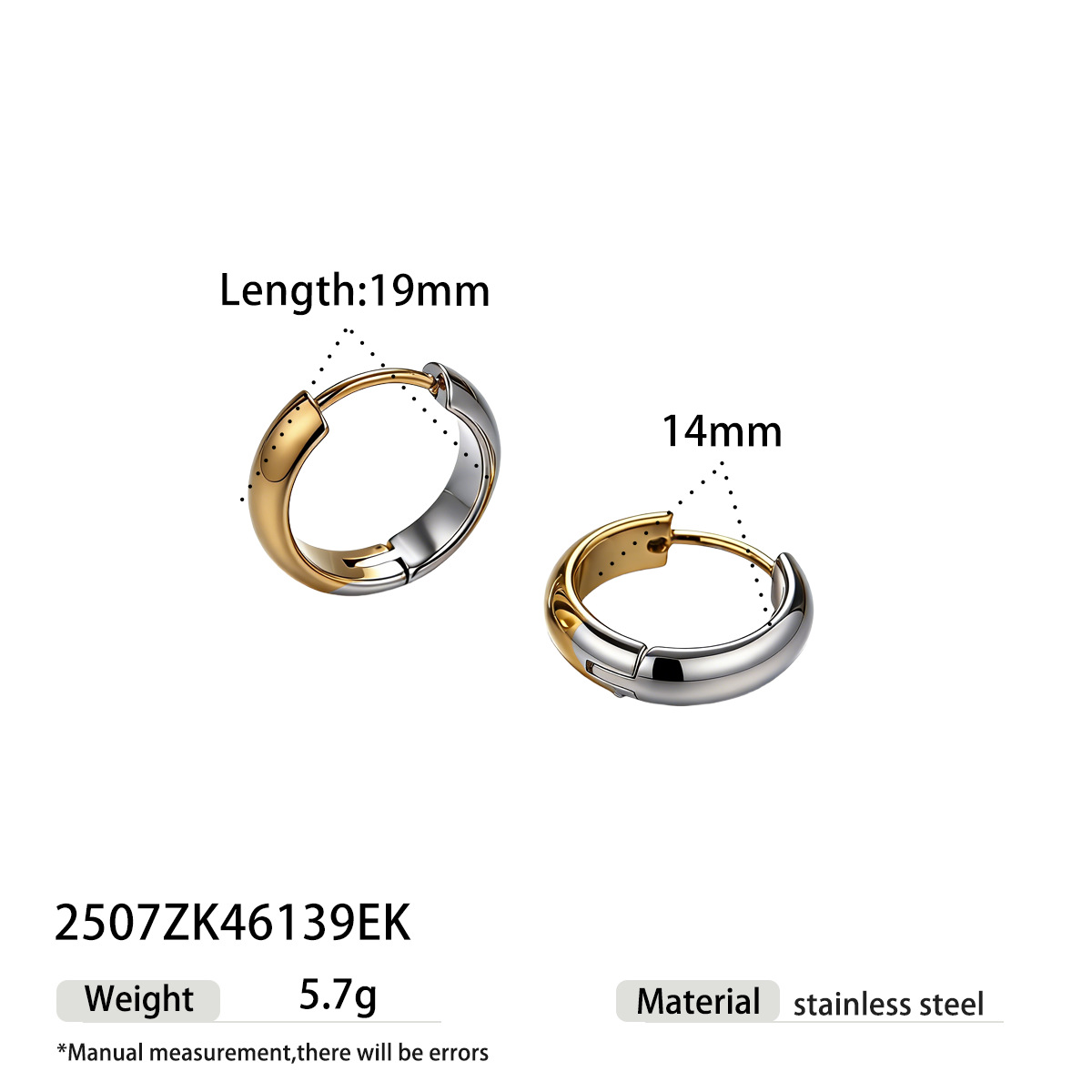 Taina europa y americana pendientes de acero inoxidable lujoso ligero de alto nivel brillante chapado en oro y plata pendientes de color contraste transfronterizos pendientes calientes image 18