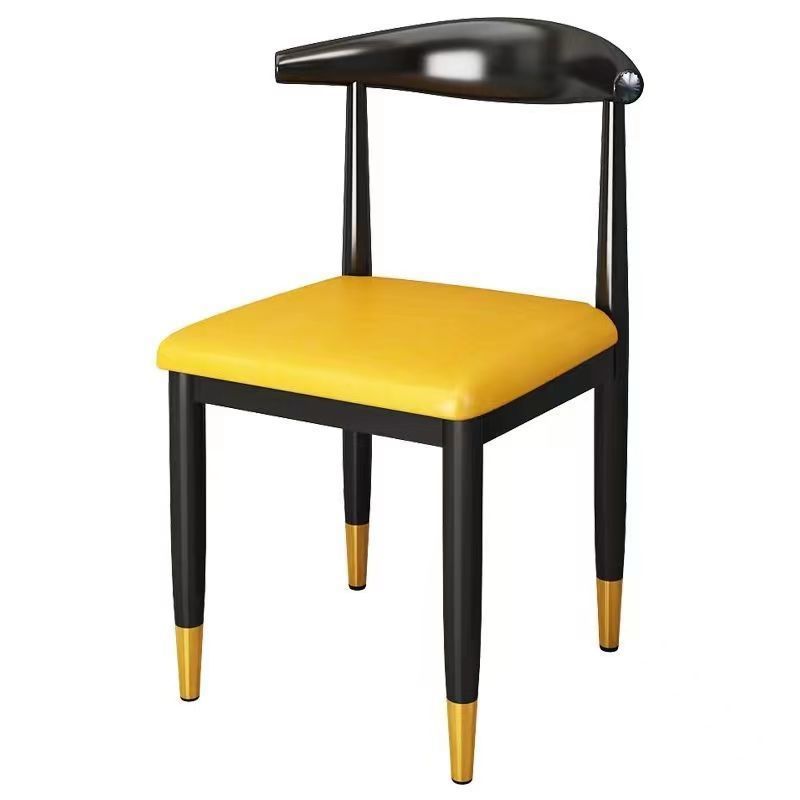 Silla respaldo silla de comedor para el hogar silla de comedor silla de comedor de lujo ligero y simple restaurante taburete de moda silla de cuerno de hierro forjado una pieza al por mayor