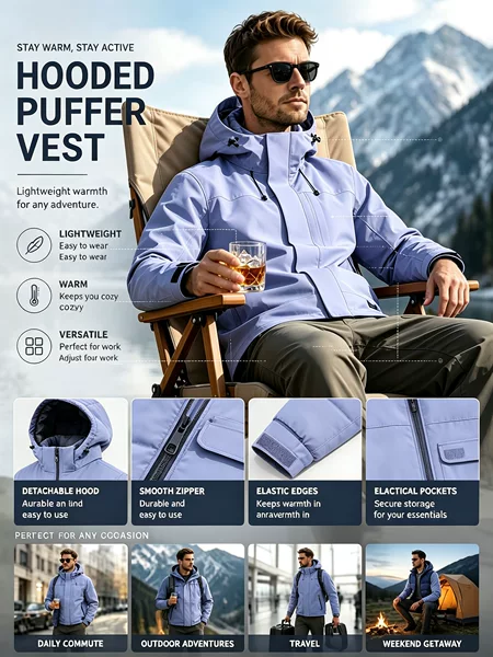 Couple's 3-in-1 fleece two-piece jacket, winter coat, new casual hooded model for cross-border Amazon, colorfast