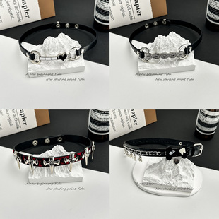 Hot Girl Y2K Design Choker Necklace Niche Necklace Women's High-End Butterfly Leather Necklace European and American Cross-Border