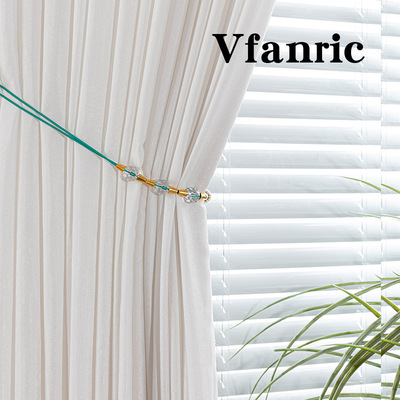 8色现代简约新品时尚涤纶皮绳水晶绑带Gao级窗帘绑带绑绳走量批发|ms