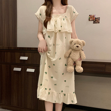 睡裙女款夏季短袖云朵棉爱心甜美少女2025新款夏天薄款女士睡衣裙