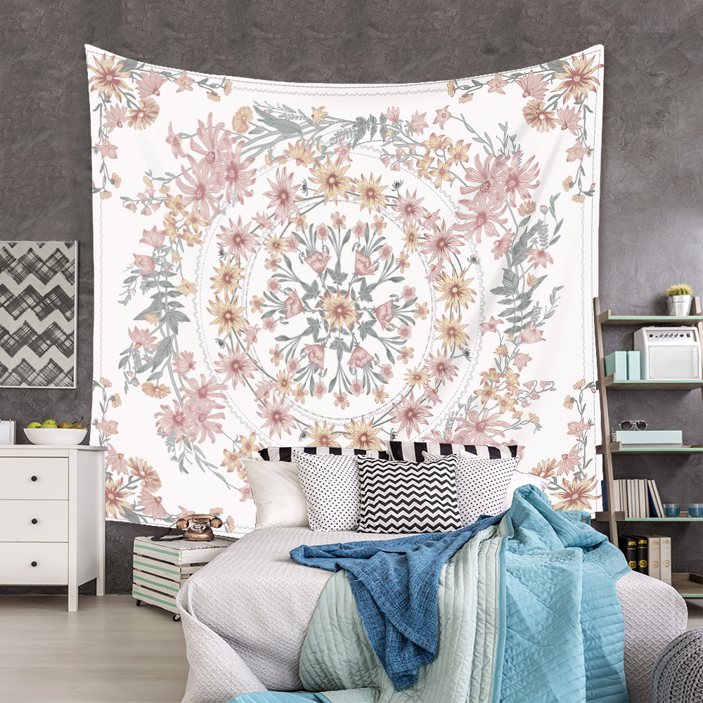 Bohemian Floral Tapestry Room Decorative Background Cloth Wholesale Nihaojewelry display picture 14