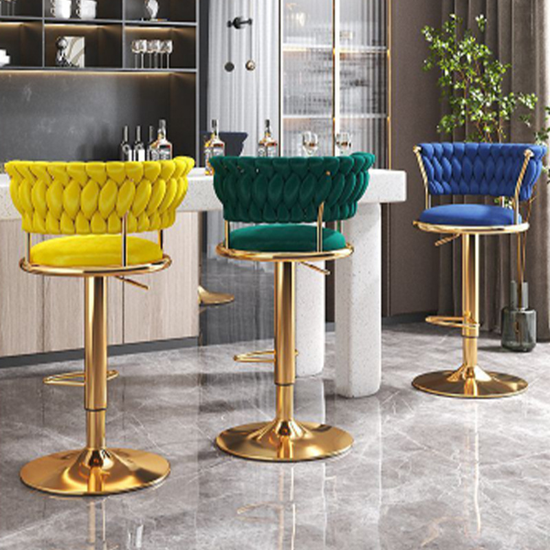 Silla de bar silla de bar taburetes altos modernos silla de respaldo simple silla giratoria silla de caja alta silla de recepción elevación image 5