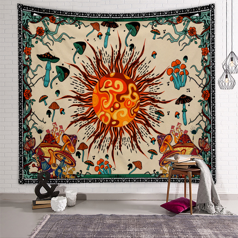 국경 간 인기 판매 아마존 대외 무역 걸이 천 배경 천 보헤미안 스타일의 태피스트리는 사진과 함께 제공되며 태피스트리 소스 공장을 결정합니다