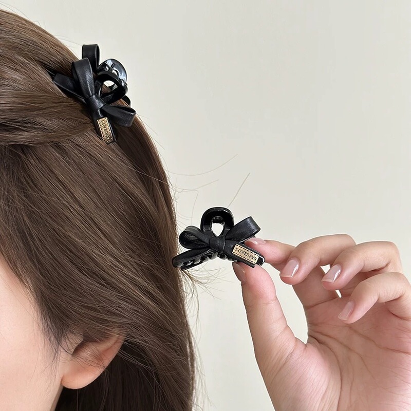 レザーリボンクリップ ミニスモール前髪クリップ 額プリンセスヘッドヘアクリップ クリップヘッドドレス ヘアアクセサリー|undefined
