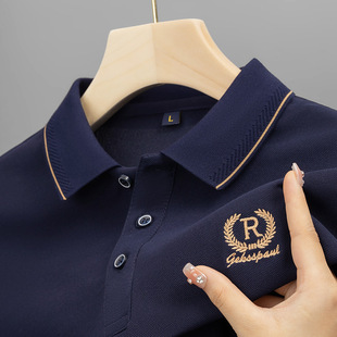 Daifa Summer Men's Short-sleeved POLO Shirt Heavy High-end Embroidered T-shirt Lel Large Size Men's T-shirt Top Clothes