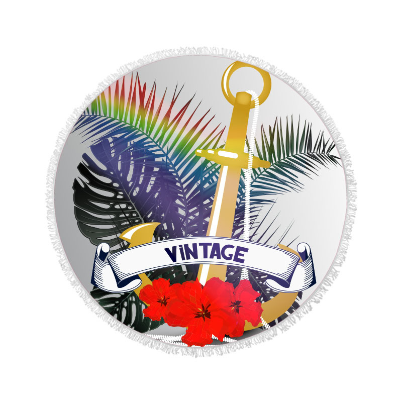 Flamingo microfibra de playa redonda Toalla de baño poliéster algodón impresión Toalla de playa absorbente Toalla de baño lote