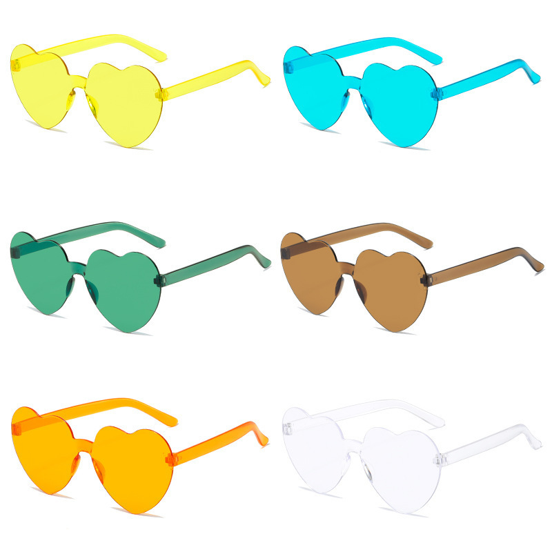 Occhiali da sole senza montatura a forma di cuore accessori moda_voghion.com