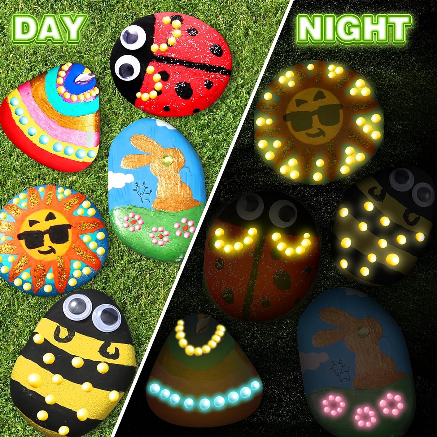 Cross-border Hot Sale Hand-painted Stone suit Children's Science and Education Toys Stone Multicolor Painted suit Creative Graffiti Painted