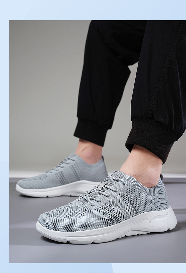 Summer Cross-border Men's Large Size Casual Sports Versatile Flat Shoes, Lightweight Breathable Fly-knit Trendy Shoes_vogvips.com