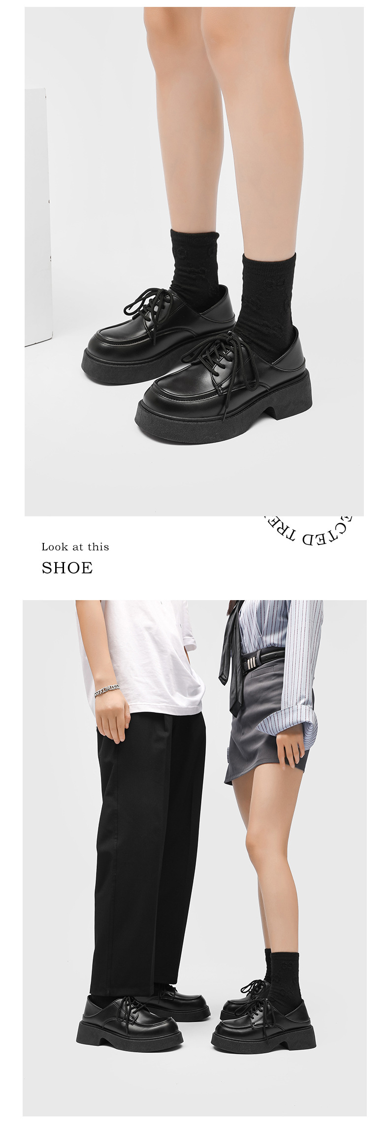 ShoeVault Large Leather Couple Style Japanese Short Boots 2025 Spring New Derby High Appearance Teen Boys Shoes Dropshipping_voghion.com