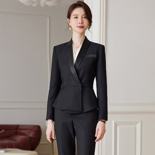 Suit suit women 2024 spring and autumn new long sleeve hotel reception jewelry beautician gray overalls women