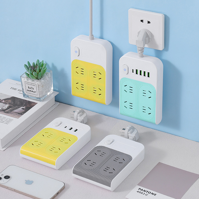 多功能创意排插版带USB插座宿舍学生多孔带线插线板多插位拖线板