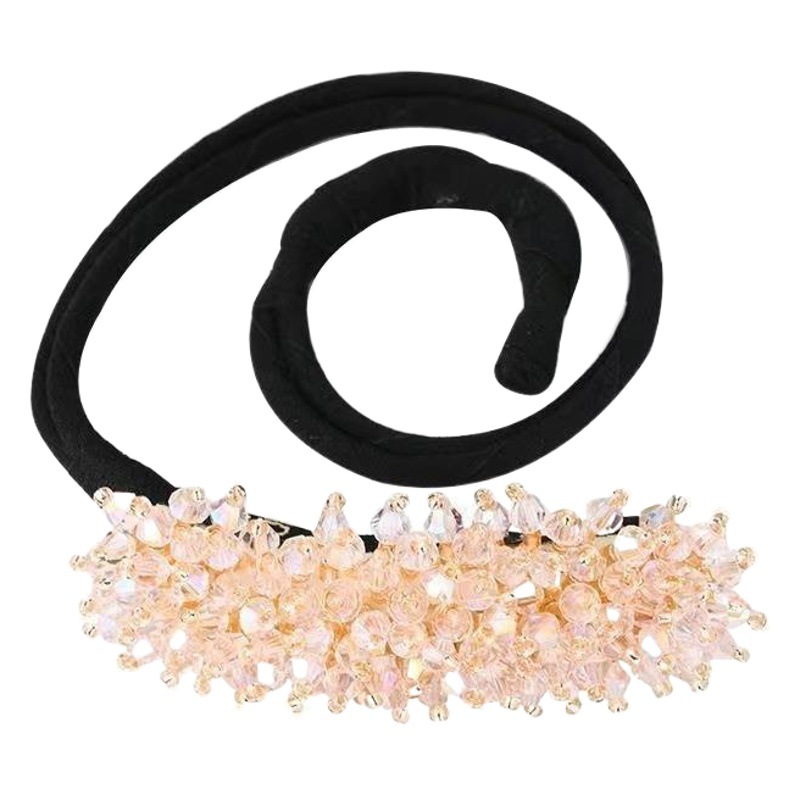 Crystal Hair Styling Tool for Lazy Bun Hairstyles, Twist Clip with Sparkling Rhinestones, Fashionable and Elegant Hair Accessory for Women