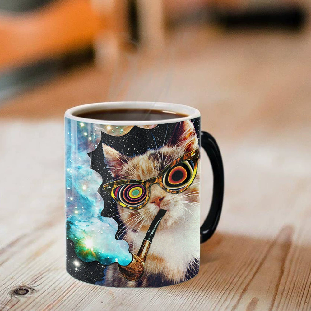 Новый внешнеторговый CAT Cat Cat Color Marr Cup Thermal Reactor Temperature Temperature Ceramic Coffee Tea Cup Cup