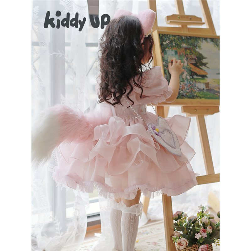 2025 Summer Fairy Tale Series Ropa para niños Vestido de pastel Vestido de bebé Little Fox Falda Lingna Belle Chica