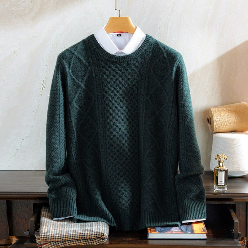 Осенний и зимний 100% чистый кашемировый свитер мужской толстый свободный вязаный свитер мужской теплый пуловер с длинными рукавами куртка