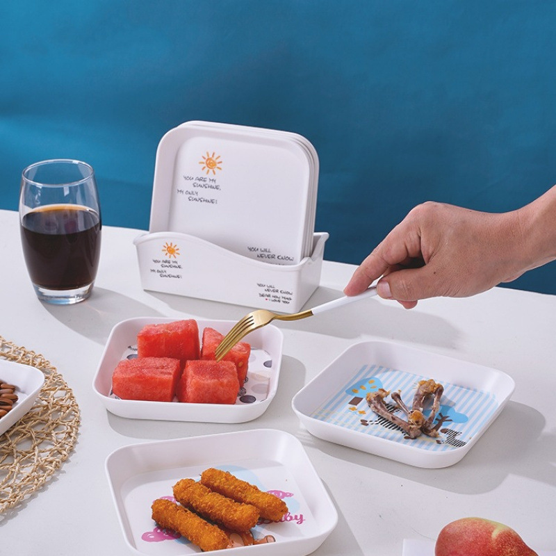 Food-Grade Bone Disposal Tray for Home Use, Plastic Dining Table Waste Tray, Luxury Small Dish