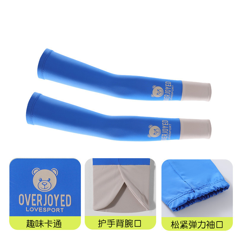 Mangas de hielo para niños, protector solar, protección UV, manga de seda de hielo, alta elasticidad, transpirable, protector de brazo de ciclismo al aire libre para estudiantes, protector de muñeca FX