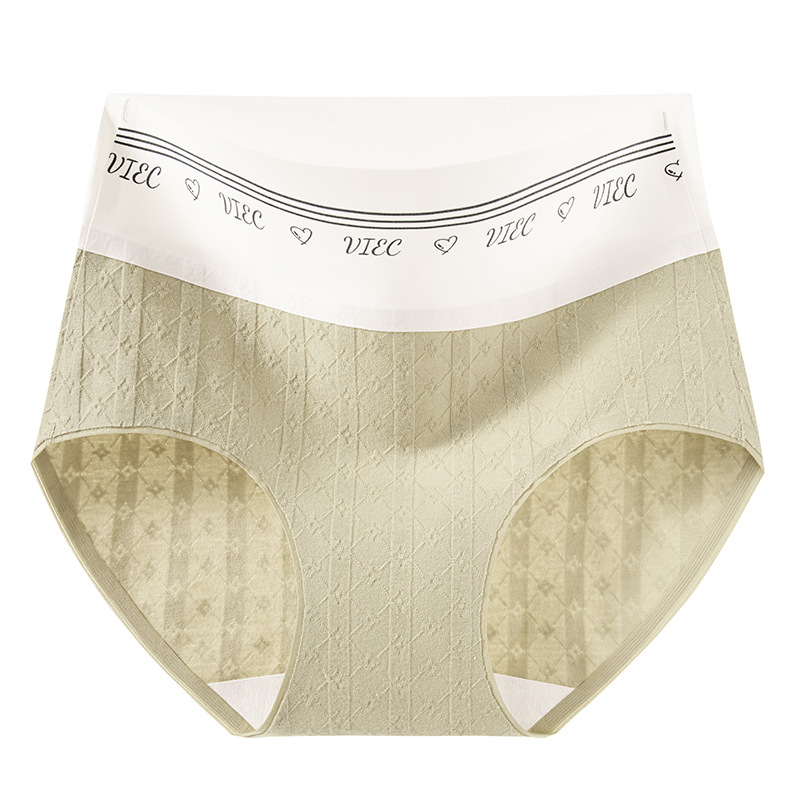 Algodón jacquard 2024 nuevo estilo 9A antibacteriano transpirable alargada entrepierna de algodón sin costuras calzoncillos de algodón de cintura alta para mujer