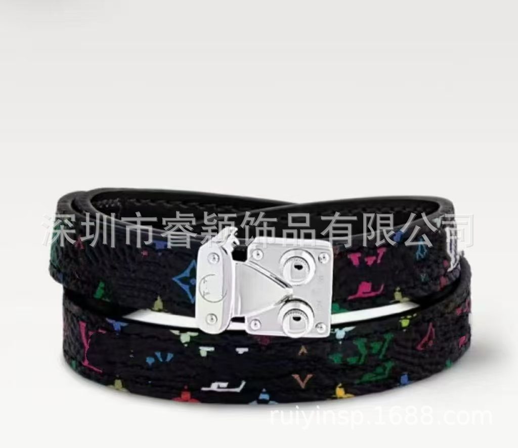 더블 서클 블랙 컬러 + 실버 버클