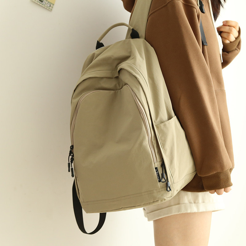 School Bag, Women's Casual Versatile Backpack, Large Capacity Short-Distance Travel Bag for Middle and High School Students, Canvas College Student Backpack
