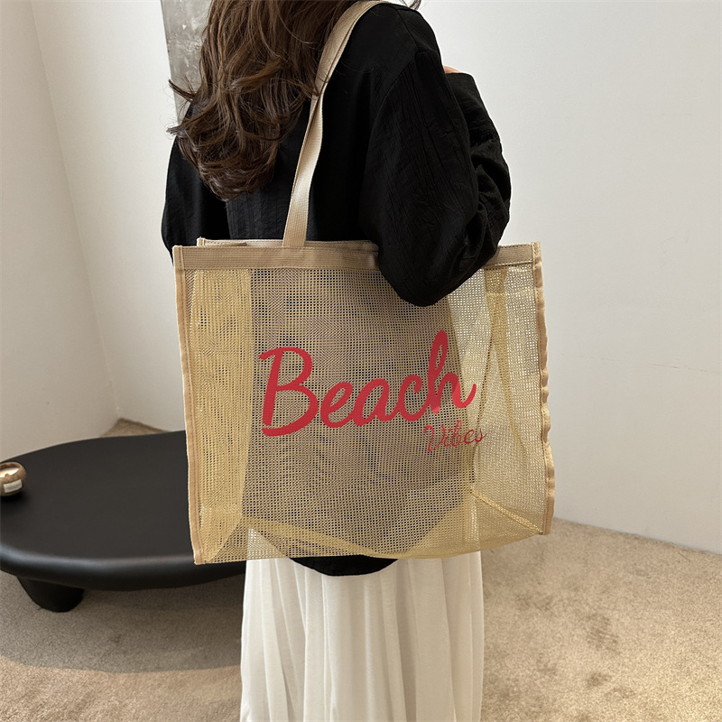 Bolsas de tela de gran capacidad bolsas de mano para salir bolsas de playa de moda natación almacenamiento de compras portátiles mujeres 2024 nuevo
