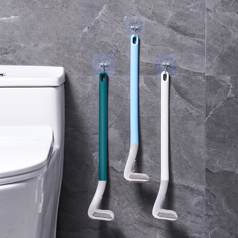 Toilet Brush Household Non-Dead Angle Toilet Self-Cleaning Silicone Long Handle Wall-Mounted Golf Toilet Brush Artifact Toilet Brush Household Non-Dead Angle Toilet Self-Cleaning Silicone Long Handle Wall-Mounted Golf Toilet Brush Artifact