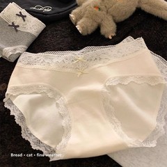 日本系シンプルで甘い少女レースパンツ純綿2025新型女性三角パンツ綿股抗菌