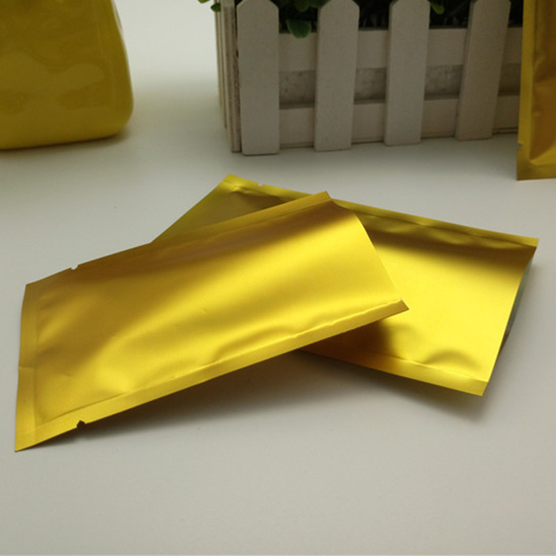 哑铝金色袋 三边封平口袋 彩色铝箔袋热封袋艾绒袋食品包装真空袋