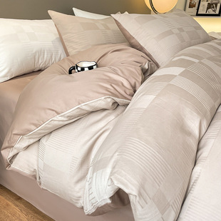 60 jacquard long-staple cotton four-piece cotton cotton light luxury high-grade bedding quilt cover bed sheet three-piece set