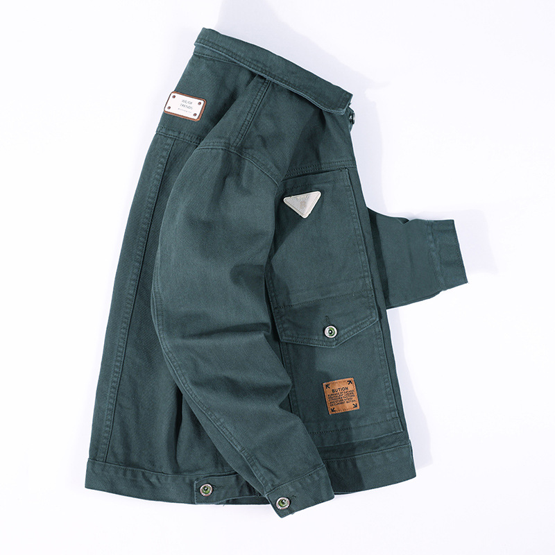 Fréijoer 2024 Revers Jeansjacke fir Männer High-End 2 nei locker trendy Markenjacke fir Männer am Uewerdeel JK553_voghion.com