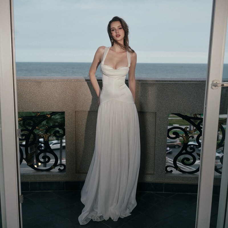 2026 European and American Cross-Border Elegant and Sophisticated Mesh Patchwork Sexy Fashion Versatile High-Waisted Long Dress 2026 European and American Cross-Border Elegant and Sophisticated Mesh Patchwork Sexy Fashion Versatile High-Waisted Long Dress