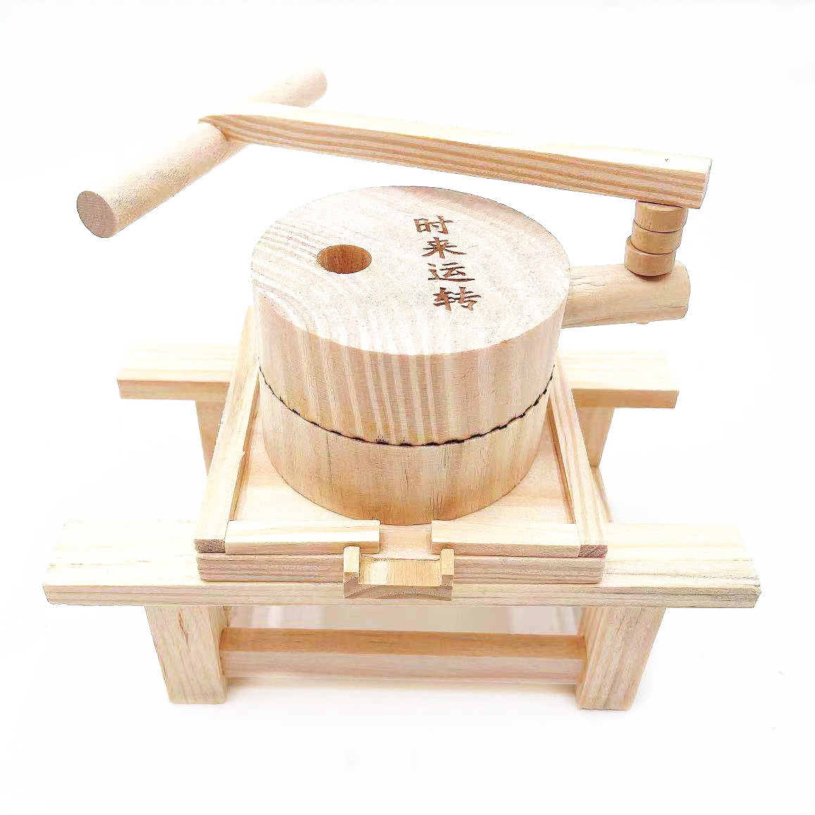 Wooden toys creative wooden craftsmanship to run antique stone mill…