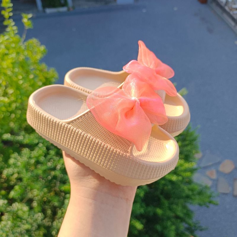 夏季儿童蝴蝶结拖鞋男女童室内防滑软底EVA萌拖可爱中小童亲子鞋|undefined
