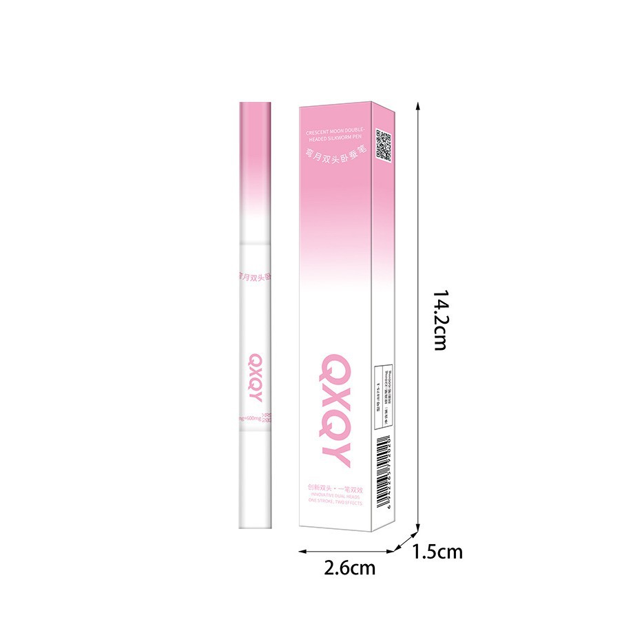 Personalizado penis de luna doble cabeza de seda de seda de pluma esponja cabeza de cuchillo de punta de sombra brillante seda de pluma de seda de pluma de pluma OEM maquillaje personalizado