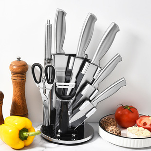 Stainless Steel Kitchen Knife suit 9-piece Set Stainless Steel Hollow Handle Kitchen Knife Chef Knife Fruit Knife Gift Knife Set